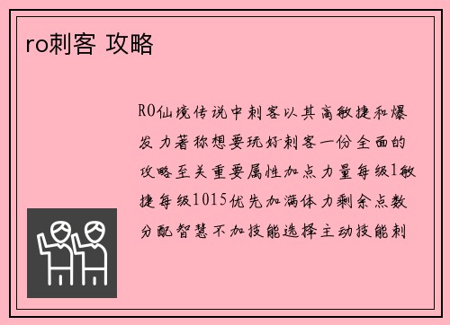 ro刺客 攻略